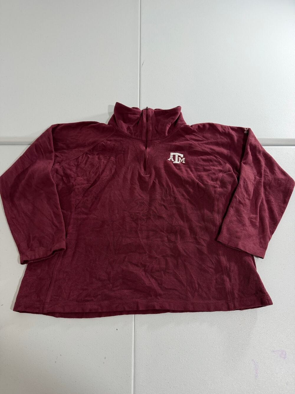 Columbia Texas A&M Aggies 1/4 Zip Fleece Pullover Women XL Maroon Embroidered